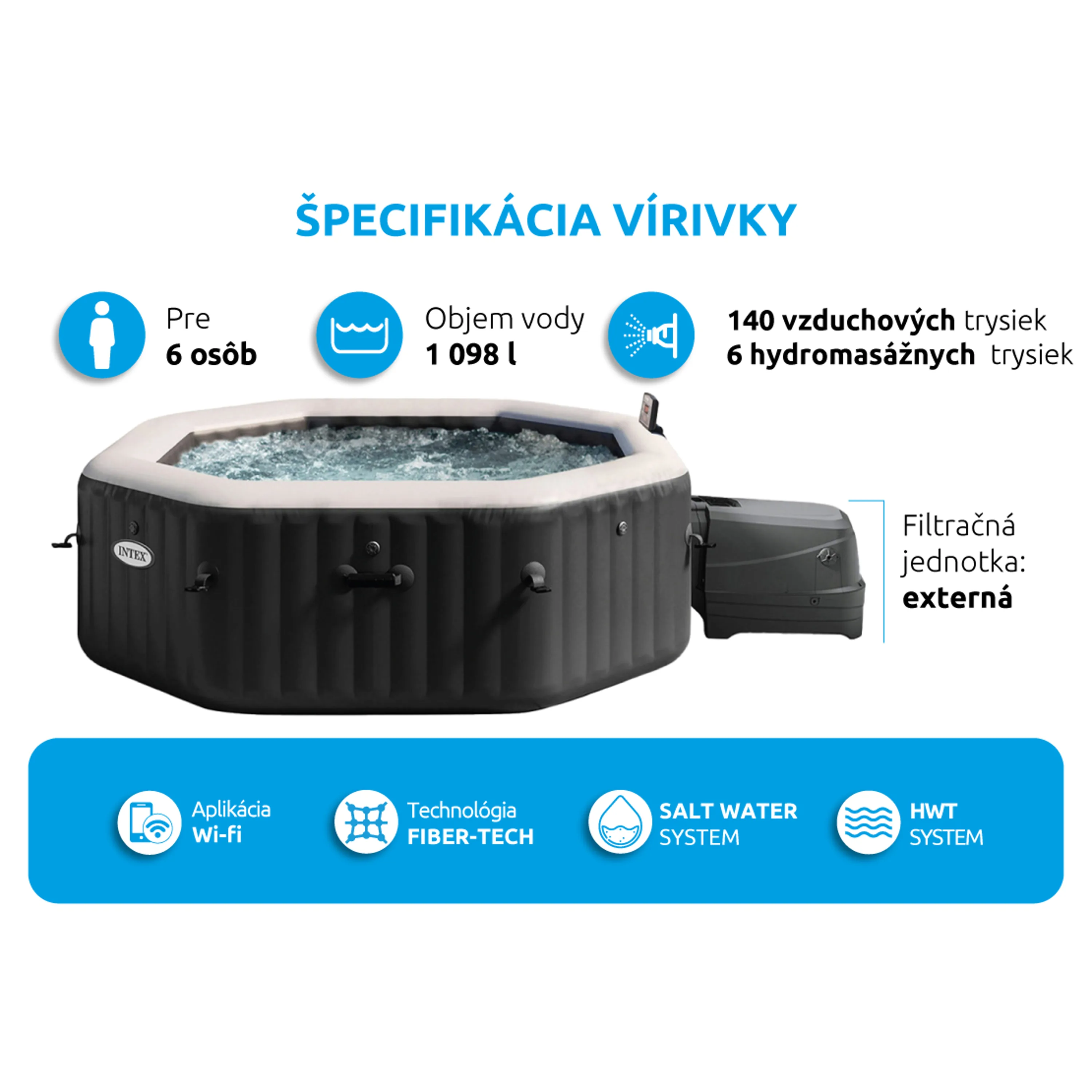 Intex 28462 PureSpa Jet & Bubble Deluxe Octagon Obrázek