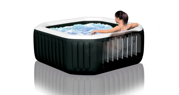 Vířivý bazén Pure Spa - Jet & Bubble Deluxe HWS 6 + Solární sprcha UNO 35 l hliníková s LED světlem