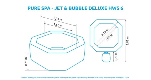 Vířivý bazén Pure Spa - Jet & Bubble Deluxe HWS 6 (zalepený plášť)