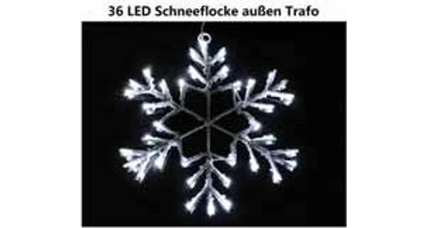 Vločka sněhová - 36 LED - studená bílá
