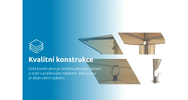 Zahradní altán Marimex Vista 3x3 m - béžový (poškozený obal)