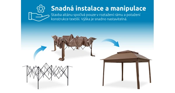 Zahradní altán Marimex Vista 3x3 m - hnědý