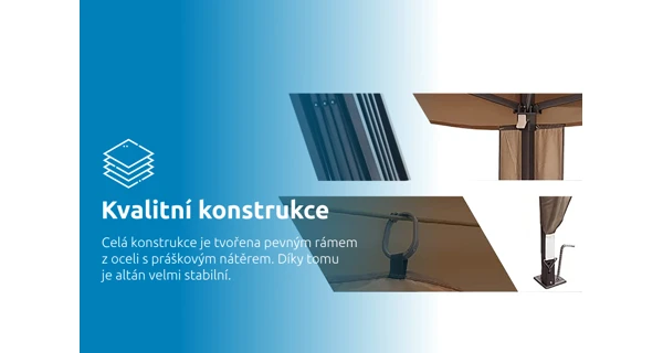 Zahradní altán Marimex Vista 3x3 m - hnědý