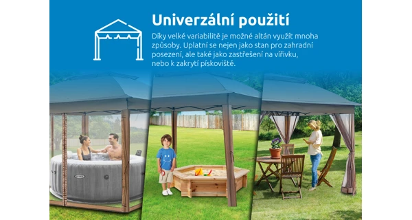 Zahradní altán Marimex Vista 3x3 m - hnědý