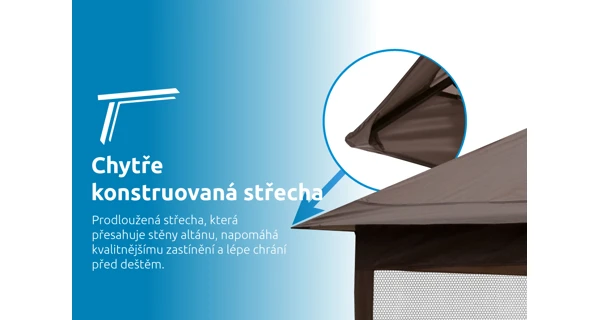 Zahradní altán Marimex Vista 3x3 m - hnědý