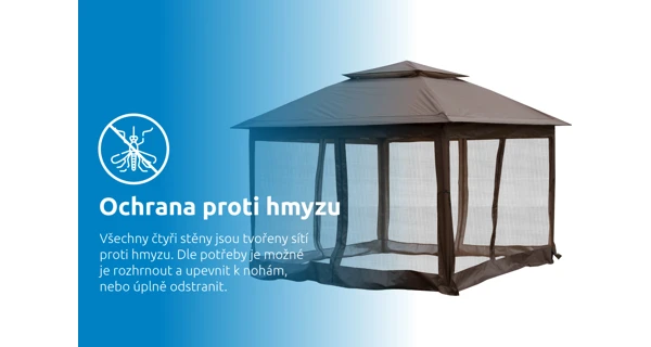 Zahradní altán Marimex Vista 3x3 m - hnědý