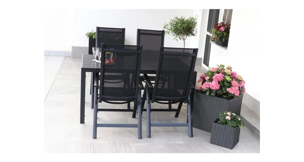 Zahradní jídelní sestava Viking L + 4x židle Tony