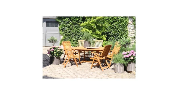 Zahradní set Viet - akácie (1x stůl + 6x židle)