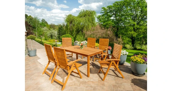 Zahradní stůl Orlando 150 x 82 cm + 6x polohovací křeslo Orlando