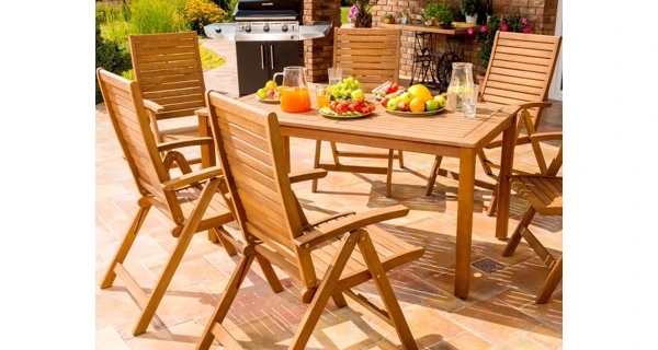 Zahradní stůl Orlando 150 x 82 cm + 6x polohovací křeslo Orlando