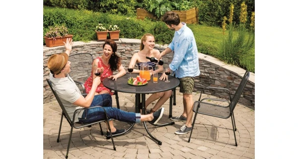Zahradní stůl Tavio 160 cm + 4x pevné křeslo Savoy Basic