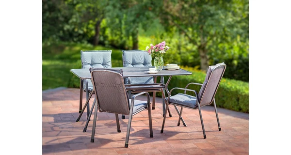 Zahradní stůl Tavio 160 cm + 6x pevné křeslo Savoy Basic