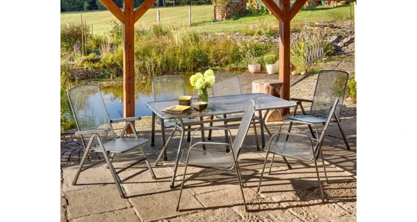Zahradní stůl Tavio 160 cm + 6x pevné křeslo Savoy Basic