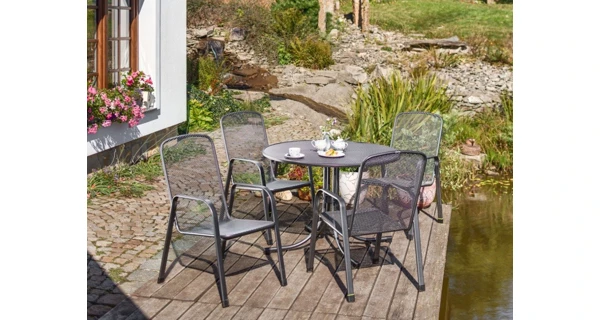 Zahradní stůl Tavio 160 cm + 6x pevné křeslo Savoy Basic