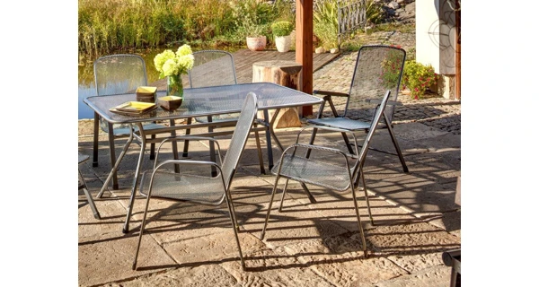 Zahradní stůl Tavio 160 cm + 6x pevné křeslo Savoy Basic