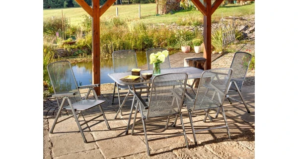 Zahradní stůl Tavio 160 cm + 6x pevné křeslo Savoy Basic