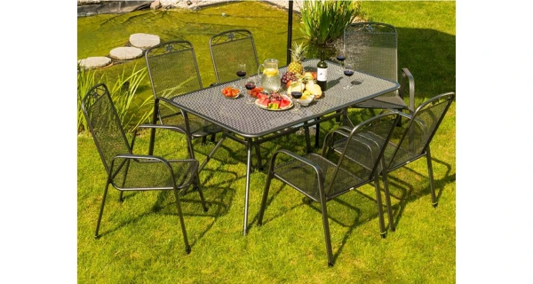 Zahradní stůl Tavio 160 cm + 6x pevné křeslo Savoy Basic